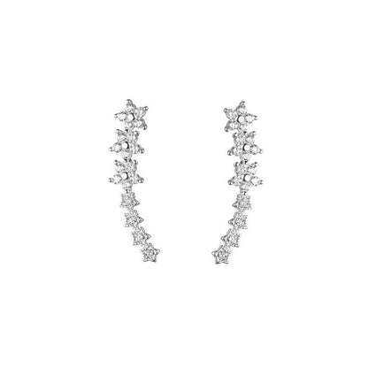 ✨ 50% OFF NOW! 🌟 Starry Flower Rhinestone Ear Climber Earrings – Sparkling crystals, comfortable climb-up design – perfect for daily glam or special occasions 🌸
