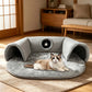 🐱 PROMOTION LIMITÉE -50% ! ✨ Lit tunnel pour chat 2-en-1 – Peluche, pliable, compact 🎾