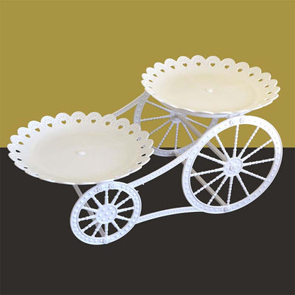 Présentoir de service carrosse à deux étages 🍰 Roulez partout, servez avec style – Deux plateaux spacieux & roulettes fluides ✨