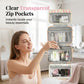 🧳 PROMO LIMITÉE 50% DE RÉDUCTION ! ✨ Trousse de Toilette Suspendue à Rayures – 4 Compartiments, Imperméable, Pliable 🚿