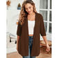 🧥 PROMOTION LIMITÉE -50% ! ✨ Cardigan ouvert femme grande taille – Léger, mi‑long, manches courtes 🍁