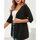 🧥 PROMOTION LIMITÉE -50% ! ✨ Cardigan ouvert femme grande taille – Léger, mi‑long, manches courtes 🍁