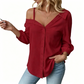 🔥While Supplies Last 50% OFF!🎉 Women's Casual Off-Shoulder Button-Down Shirt
