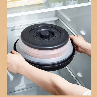 📢🍽️ PROMO FLASH 50% ! Couvercle Pliable pour Micro-ondes 7 en 1 – Protection Anti-Éclaboussures, Passoire, Plateau, Compatible Four & Frigo, 7 Couleurs ✨