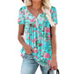 👚 PROMOTION LIMITÉE -50% ! ✨ T-shirt boutonné floral fluide pour femme – Décontracté, léger, polyvalent 🌸