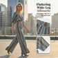 Ensemble Crop Top Rayé et Pantalon Large pour Femme
