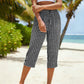 👖💐 PROMO FLASH 58% ! Pantalon Capri à Carreaux Femme – Tissu Coton-Lin Respirant, Taille Élastique à Cordon, Poches Latérales, 8 Coloris, Tailles S-3XL, Idéal Été & Vacances ✨☀️
