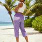 👖💐 PROMO FLASH 58% ! Pantalon Capri à Carreaux Femme – Tissu Coton-Lin Respirant, Taille Élastique à Cordon, Poches Latérales, 8 Coloris, Tailles S-3XL, Idéal Été & Vacances ✨☀️