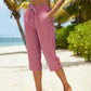 👖💐 PROMO FLASH 58% ! Pantalon Capri à Carreaux Femme – Tissu Coton-Lin Respirant, Taille Élastique à Cordon, Poches Latérales, 8 Coloris, Tailles S-3XL, Idéal Été & Vacances ✨☀️