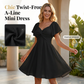 Robe Mini À Manches Bouffantes, Dos Nu et Nœud