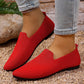 Chaussures plates en tricot à bout pointu pour femme – Mocassins à enfiler