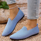 Chaussures plates en tricot à bout pointu pour femme – Mocassins à enfiler