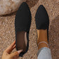 Chaussures plates en tricot à bout pointu pour femme – Mocassins à enfiler
