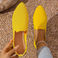 Chaussures plates en tricot à bout pointu pour femme – Mocassins à enfiler