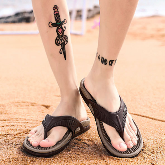 PROMO LIMITÉE 50% DE RÉDUCTION ! ✨ Tongs Homme Légères – Semelle Massante, Antidérapante, Flexible 🏖️