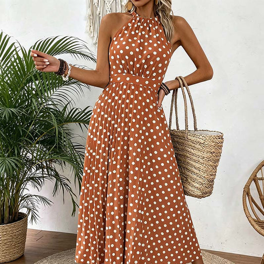 ⏳ Promo limitée -50% ⏰ Robe dos nu à pois pour femme 👗