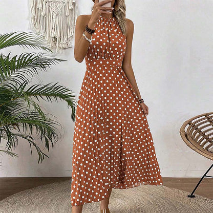 ⏳ Promo limitée -50% ⏰ Robe dos nu à pois pour femme 👗