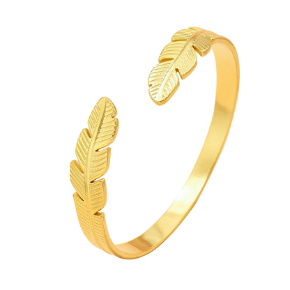 📢📢50 % DE RÉDUCTION !! ⏰Bracelet à boucle en forme de plume en acier inoxydable