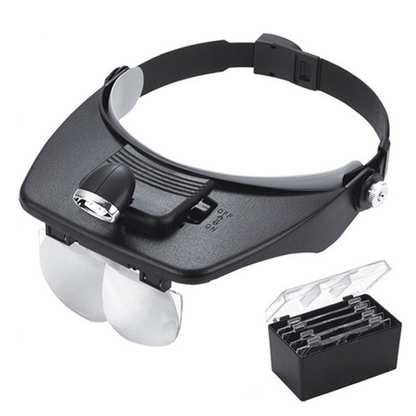 📢💡 PROMO FLASH 60% ! Loupe Frontale LED 4 Lentilles – Grossissement 1,2x-3,5x, Mains Libres, Léger 176g, Idéale Bricolage, Lecture, Maquillage 🔍