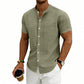👕☀️🌿 OFFRE LIMITÉE 50% DE RÉDUCTION! Chemise Homme à Manches Courtes Coupe Ample Unie – Mélange de Coton Respirant, Coupe Décontractée, Confort Toute la Journée – Votre Indispensable pour le Travail, les Week-ends et les Sorties Décontractées 🧢🌸