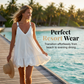 👗 50% DE RÉDUCTION ✨ Robe d’été légère à col en V – Ourlet bouffant & bretelles réglables – Fluide, élégante – parfaite pour les vacances ou les journées ensoleillées 🌸