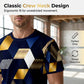 T-shirt Homme Col Rond à Imprimé Géométrique 3D