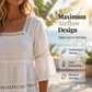 👚 60% DE RÉDUCTION 🌼 Blouse boho col carré – Dentelle crochetée, manches cloche & fluidité superposée – Légère & élégante – parfaite pour l’été ou un look romantique 🌿