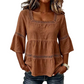 👚 60% DE RÉDUCTION 🌼 Blouse boho col carré – Dentelle crochetée, manches cloche & fluidité superposée – Légère & élégante – parfaite pour l’été ou un look romantique 🌿