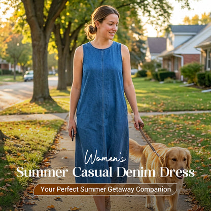 👗 50% DE RÉDUCTION 💥 Robe décontractée en jean pour l'été – Classique, légère & élégante sans effort – Parfaite pour les journées chaudes ou un look effortless ✨