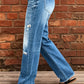 👖 50% OFF NOW! 🔥 Women's Distressed Slim Fit Flare Jeans – Stretchy denim & vintage look – Ripped details, flattering fit – perfect for casual days or edgy street style ✨