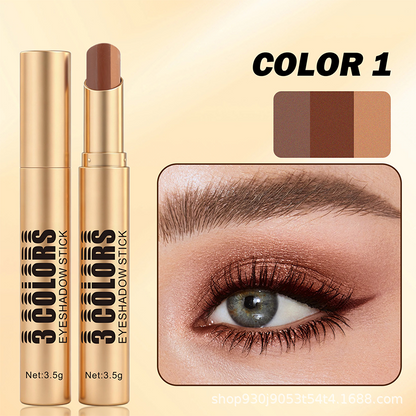 🌸💄🌈 OFFRE LIMITÉE 50% DE RÉDUCTION! Bâton Fard à Paupières Dégradé 3-en-1 – Glisse Facilement, Couleurs Fondantes, Un Seul Trait pour un Effet Dégradé Stupéfiant – Parfait pour un Usage Quotidien et les Voyages ✨👁️