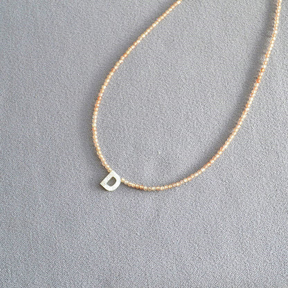 💎 LIMITED-TIME 50% OFF! 💥 Romantic Initial Beaded Choker Necklace – Mother-of-Pearl Letters, Zircon Beads, Adjustable ✨