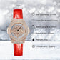 ⌚ PROMO LIMITÉE 50% DE RÉDUCTION ! 💥 Montre Femme Cadran Strass – Cuir, Étanche 30M, Fermoir Réglable ✨