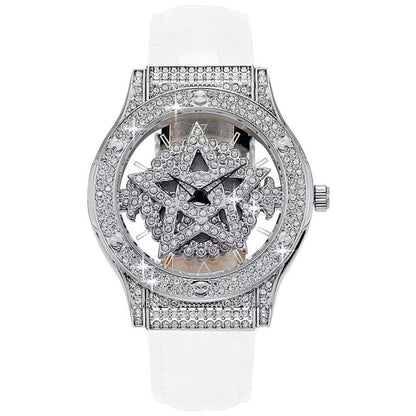 ⌚ PROMO LIMITÉE 50% DE RÉDUCTION ! 💥 Montre Femme Cadran Strass – Cuir, Étanche 30M, Fermoir Réglable ✨