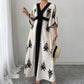 👗Robe longue imprimée à col en V élégante pour femme