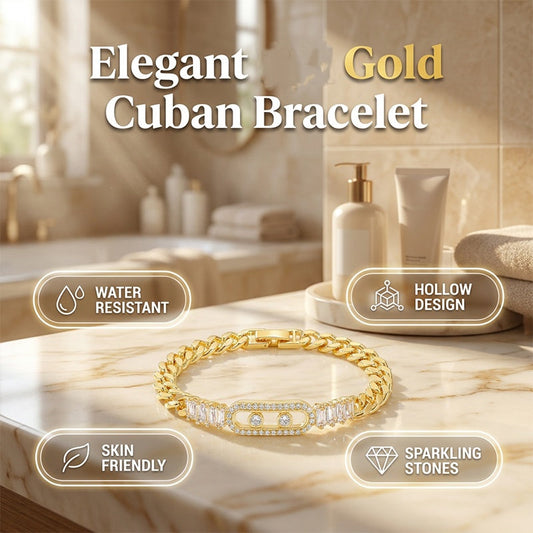 Bracelet chaîne pour femme ton or avec zircon cubique