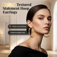 Boucles d'oreilles créoles texturées minimalistes pour femme – Bijou rond statement