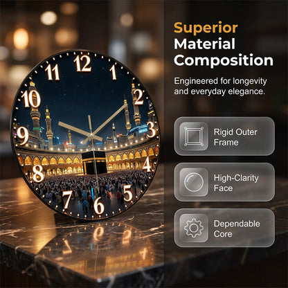 🕌 Horloge Murale Silencieuse – Bois & ABS – Mouvement Quartz Balayage for Décoration