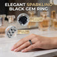 📢📢-30% !! ⏰Bague Vintage Femme Zircon Noir
