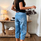 📢👖 PROMO FLASH 50% ! Pantalon Jean Court Extensible Femme – Coupe Barrel Décontractée, Taille Mi-Haute, Poches Multiples, 2 Coloris, Tailles S-3XL, Idéal Quotidien ✨