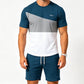 👕 PROMO LIMITÉE 50% DE RÉDUCTION ! ✨ Ensemble T-Shirt & Short Color-Block Homme – Poches Latérales, Respirant, Polyvalent 🔥