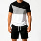 📢📢50% OFF !! ⏰Men Color-Block T-Shirt and Shorts Set