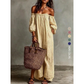 👗 -50% MAINTENANT ! 🌸 Robe Maxi Épaules Dénudées Femme – Manches lanternes & coupe fluide – Parfaite pour les soirées d'été ou les soirées romantiques – élégante et légère ✨🌿