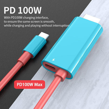 🎮 50% DE RÉDUCTION ! 🔥 Câble Adaptateur USB-C vers HDMI – 2M – Charge PD 100W & Plug-and-Play for Nintendo Switch