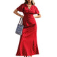 👗 PROMO LIMITÉE -50% ! ✨ Robe Maxi à Pois Col V Femme – Manches Volantées, Silhouette Galbée, Tissu Respirant, 6 Coloris, XS-XL 🎀