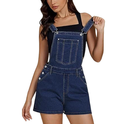 🔥 PROMO FLASH 50% DE RÉDUCTION ! ⏰ Salopette courte en jean vintage – Coupe droite & grandes poches – Look décontracté et intemporel pour les journées chaudes 💙✨