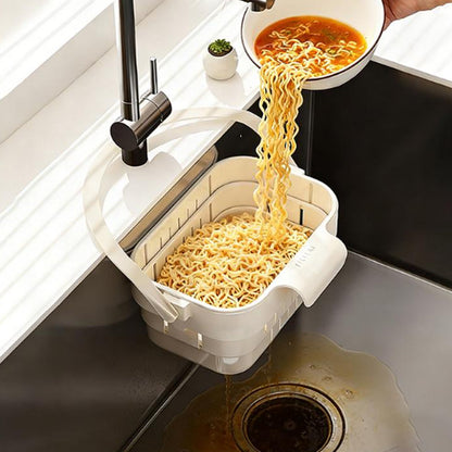 🚰✨ Filtre d’évier pliable à suspendre – Se fixe au robinet, attrape les déchets, évite les tuyaux bouchés