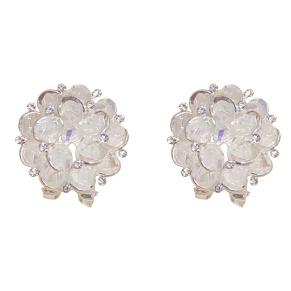 💎✨🦢 OFFRE LIMITÉE 50% DE RÉDUCTION! Boucles d'Oreilles à Pousses Florales Glamour – Cristaux Multi-Facettes, Tiges Hypoallergéniques, Éclat Brillant – Parfaites pour les Mariages, Fêtes ou Soirées Glamour 🥂