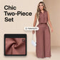 👗 50% DE RÉDUCTION 🌸 Ensemble 2 pièces femme – Top sans manches & pantalon fluide – Coupe légère, look chic & décontracté – idéal pour l’été ou les voyages – confortable et stylé ☀️👖✨