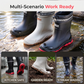 👢 PROMO FLASH 50% DE RÉDUCTION ! 🌧 Bottes de Pluie Étanches Unisex – Mi-Mollet, Semelle Antidérapante, Coque Résistante à l’Usure, Facile à Nettoyer, Noir Rouge/Beige/Noir, Tailles 36-45 🏆